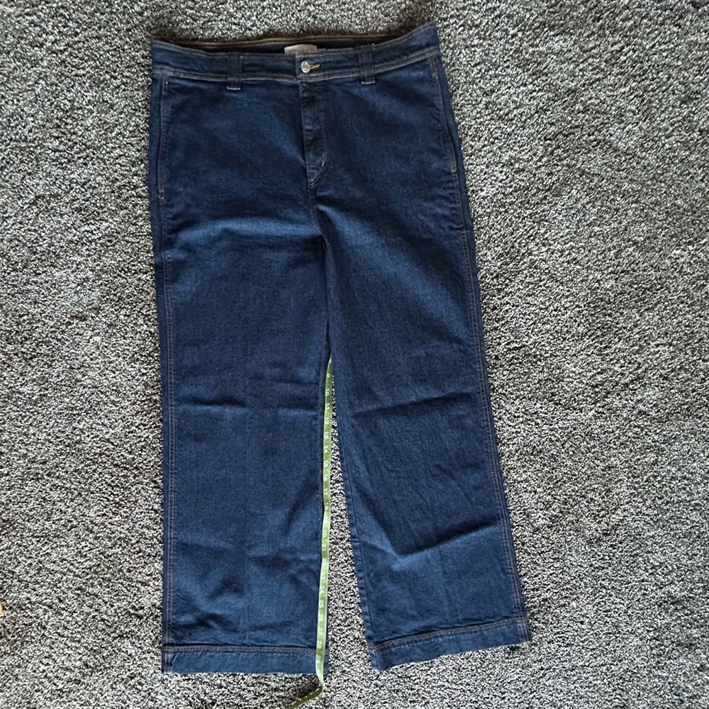 LOFT Dark Blue Flare & Wide Leg Jeans 32/ 14 - Picture 6 of 10